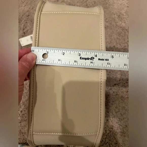 NWT new Anthropologie woven neoprene shoulder bag zip neutral beige nylon - Picture 16 of 17